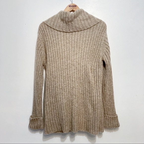 Shawl Collar Ribbed Knit Belted Wrap Cardigan Size M - Picture 2 of 8